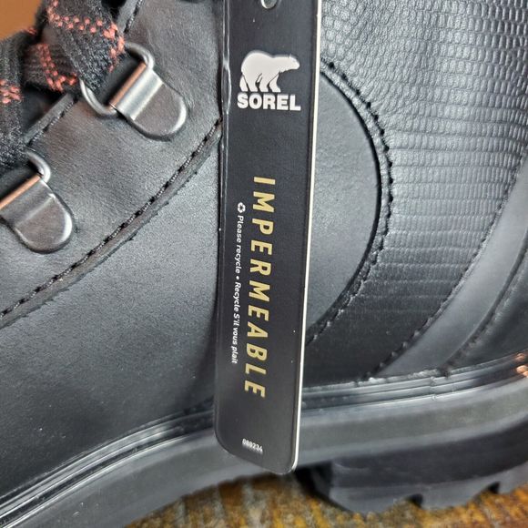 Sorel Lennox Hiker Womens Size 8 Lace Up Waterproof Ankle Boots Black Leather. - Picture 12 of 12